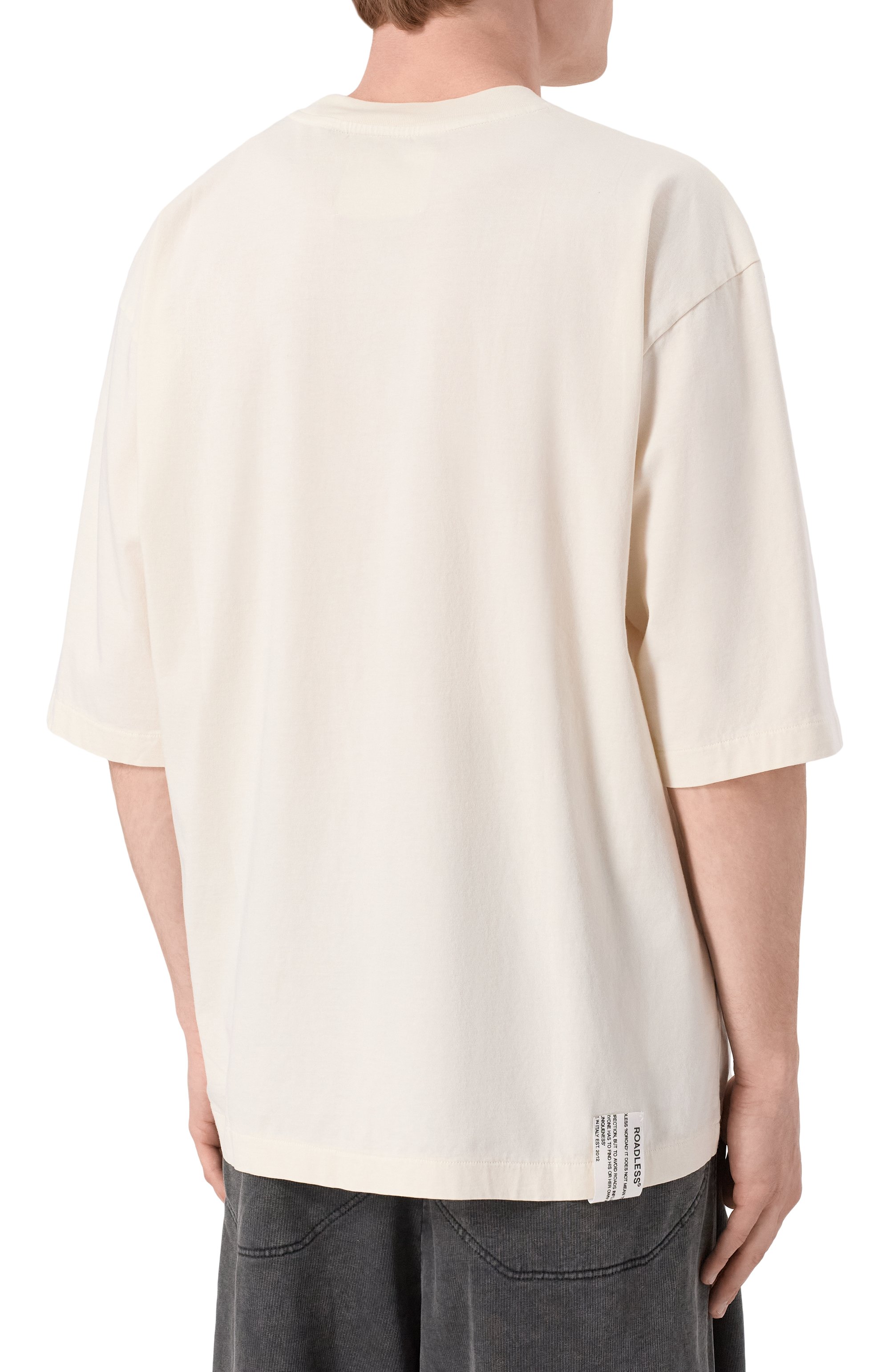 Хлопковая футболка ROADLESS кремового цвета по цене 16950 руб., арт. RSS-TSP 2, фото 4 Хлопковая футболка ROADLESS, арт. RSS-TSP 2, фото 4