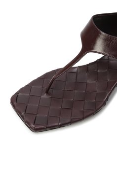 Женские кожаные мюли marella BOTTEGA VENETA бордового цвета, арт. 807023/V3H90 | Фото 7 (Материал внешний: Натуральная кожа; Материал внутренний: Натуральная кожа; Каблук высота: Низкий; Подошва: Плоская; Каблук тип: Устойчивый)
