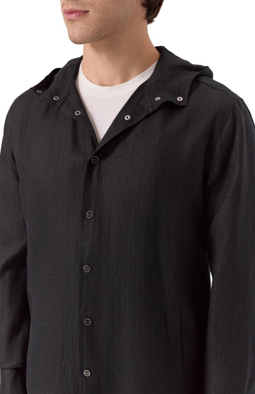 Льняная рубашка Kiton UMCMARH0969003 Чёрный  UMCMARH0969003 Фото 5