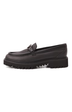 Женские кожаные лоферы vlogo signature VALENTINO черного цвета, арт. 5W0S0EU0/ZIJ | Фото 4 (Каблук высота: Низкий; Драгоценные камни: Проставлено; Материал сплава: Проставлено; Подошва: Платформа; Материал внешний: Натуральная кожа; Материал утеплителя: Натуральный мех)