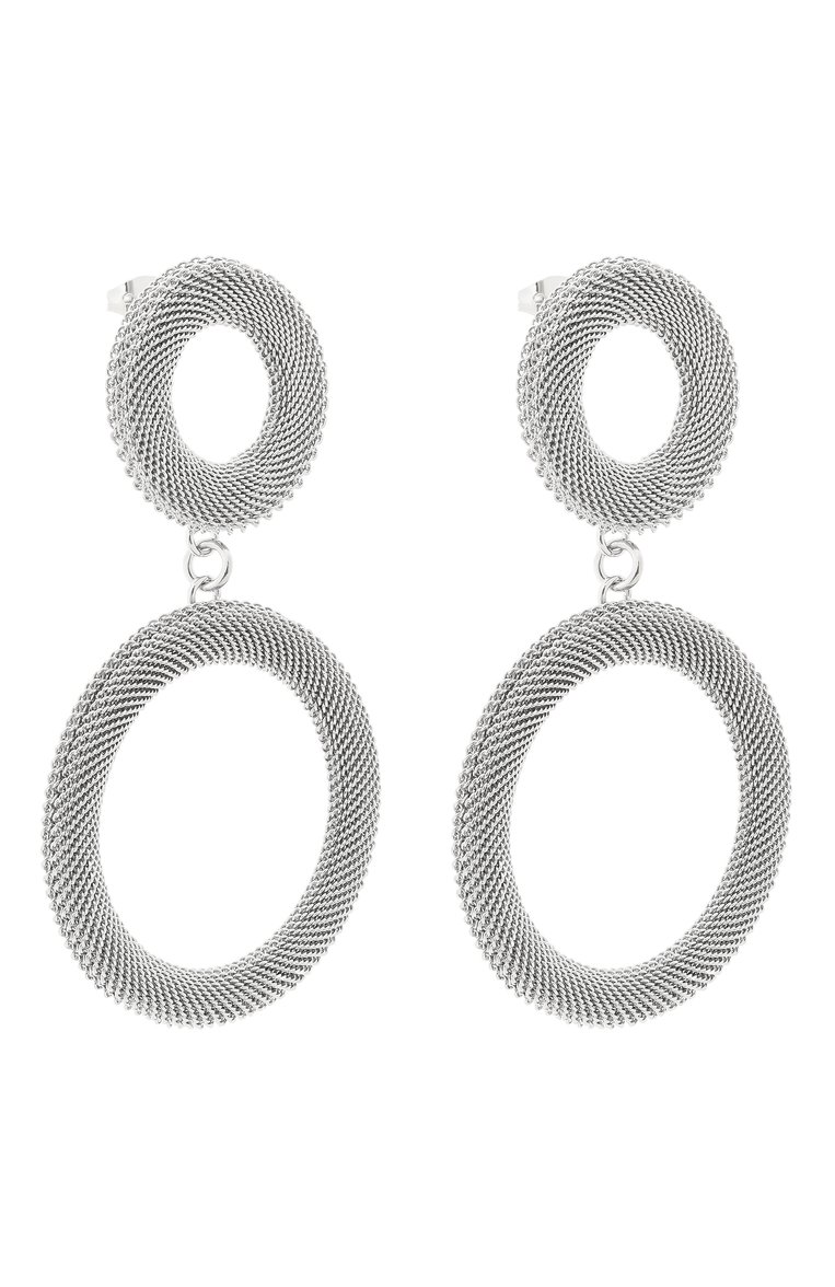 Женские серьги CRYSTALLINE JEWELLERY серебряного цвета, арт. 371BW | Фото 3 (Региональные ограничения белый список (Axapta Mercury): Не проставлено; Нос: Не проставлено; Материал: Металл)