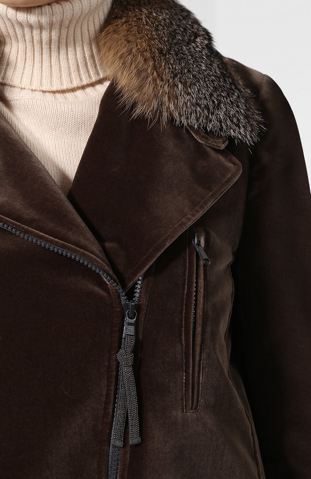 Хлопковая куртка с меховой отделкой BRUNELLO CUCINELLI, арт. MA5938519, фото 5