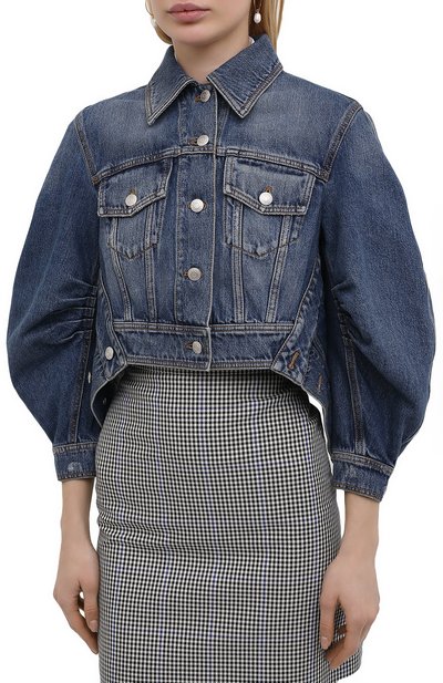 Джинсовая куртка ALEXANDER MCQUEEN синего цвета по цене 179500 руб., арт. 657828/QMABC, фото 3 Джинсовая куртка ALEXANDER MCQUEEN, арт. 657828/QMABC, фото 3
