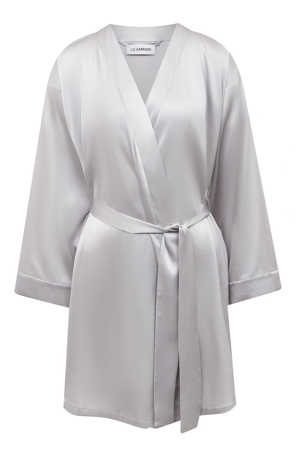 Шелковый халат I.D. SARRIERI серебряного цвета по цене 96160 руб., арт. J6661, фото 1 Шелковый халат I.D. SARRIERI, арт. J6661, фото 1