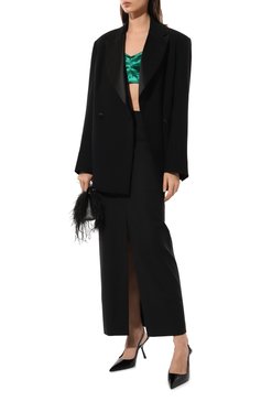Женский кроп-топ DOLCE & GABBANA зеленого цвета, арт. F7T18T/GDCDC | Фото 2 (Материал внешний: Синтетический материал; Длина (для топов): Укороченные; Стили: Гламурный; Рукава: На бретелях)