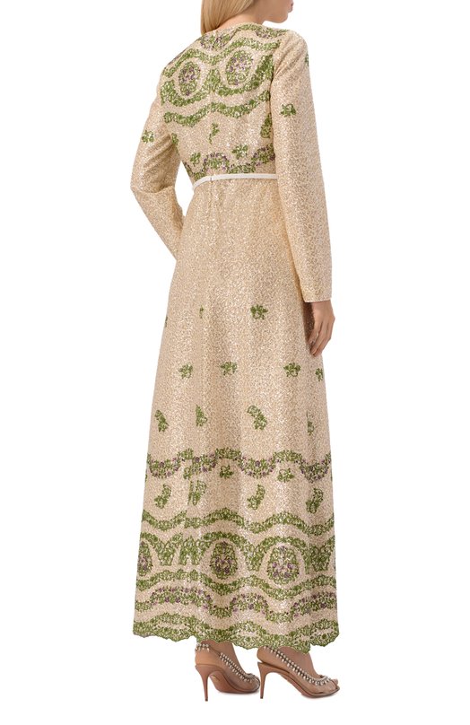 Платье с отделкой пайетками Giambattista Valli 25FWPVCA5182/35PAI Кремовый  25FWPVCA5182/35PAI Фото 4