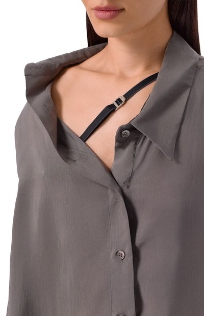 Рубашка ERIKA CAVALLINI серого цвета по цене 59850 руб., арт. P5WP06, фото 5 Рубашка ERIKA CAVALLINI, арт. P5WP06, фото 5