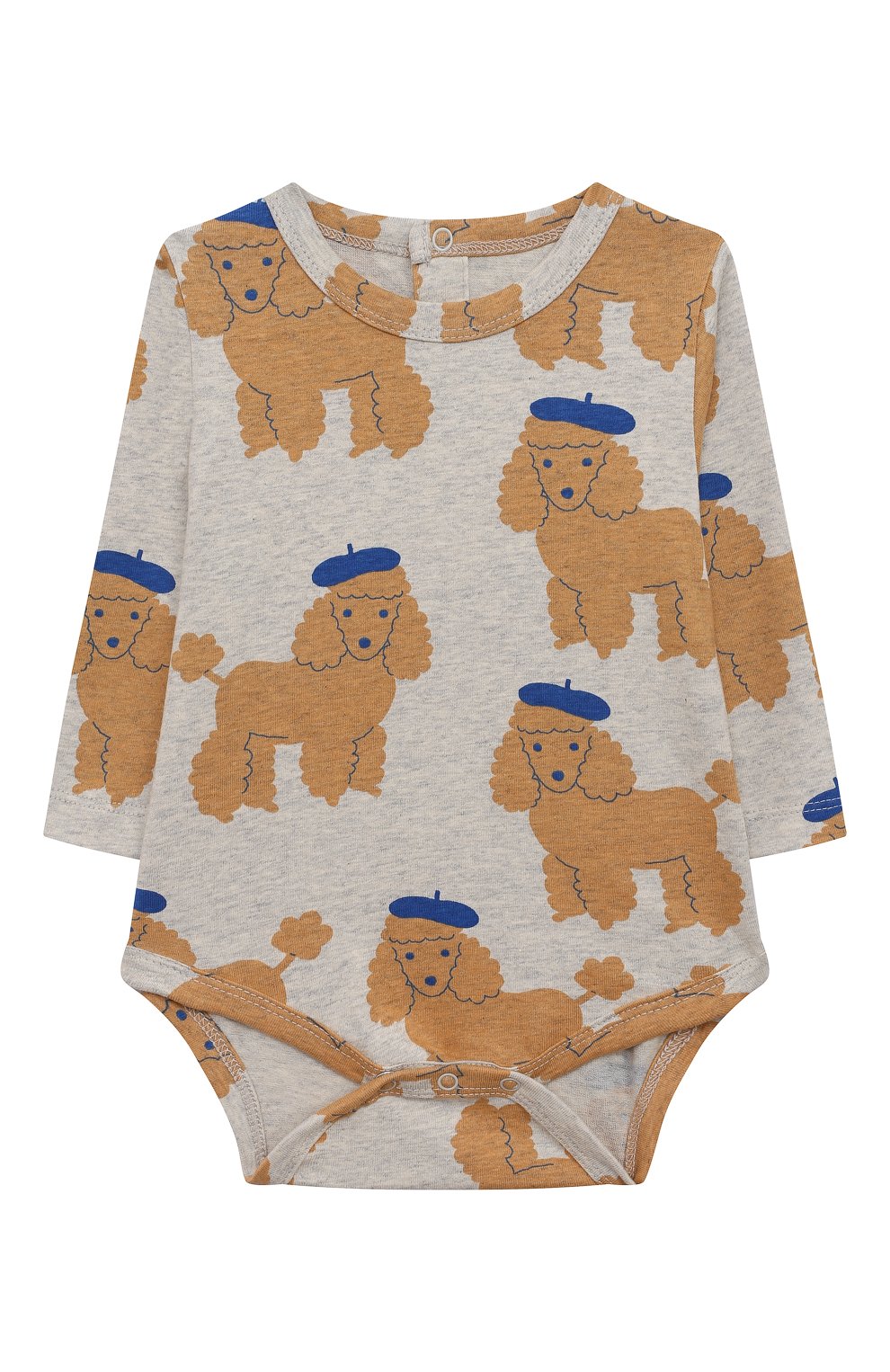 Хлопковое боди TINYCOTTONS серого цвета по цене 7940 руб., арт. AW23-038, фото 1 Хлопковое боди TINYCOTTONS, арт. AW23-038, фото 1