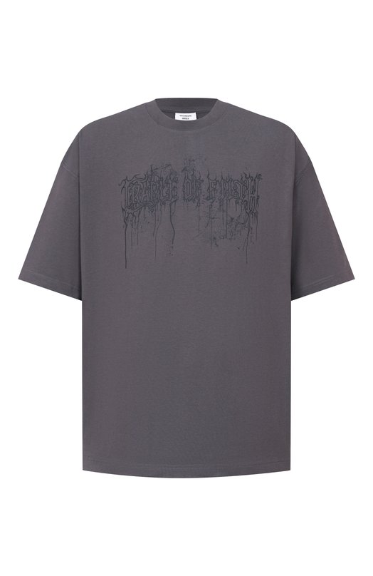 Хлопковая футболка VETEMENTS UCF76TR400M Серый UCF76TR400M