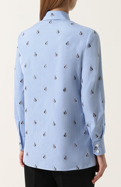 Хлопковая блуза прямого кроя с бантом GUCCI, арт. 476099/Z381C, фото 4