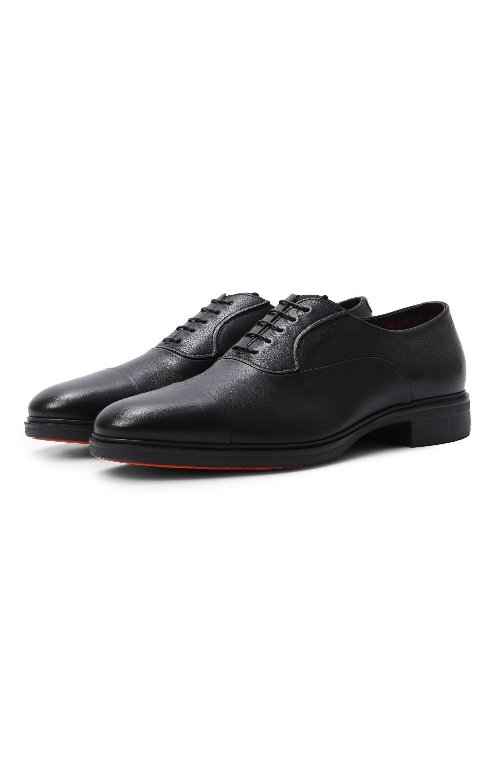 Кожаные оксфорды easy SANTONI черного цвета по цене 93150 руб., арт. MGEG18957NEAXHAS, фото 1 Кожаные оксфорды easy SANTONI, арт. MGEG18957NEAXHAS, фото 1