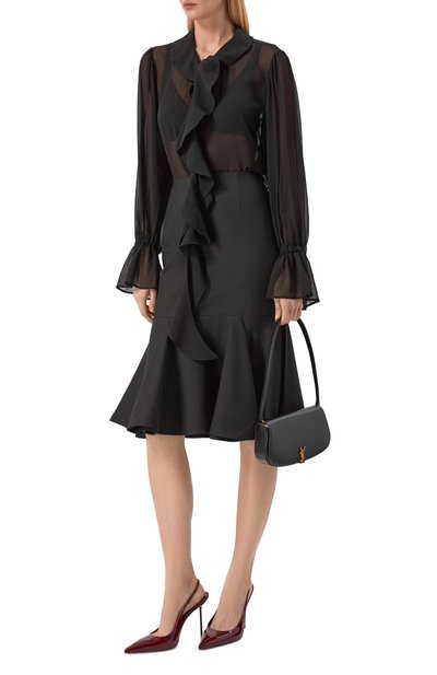 Шелковая блузка NINA RICCI черного цвета по цене 99500 руб., арт. 26PCT0021/SE1417, фото 2 Шелковая блузка NINA RICCI, арт. 26PCT0021/SE1417, фото 2