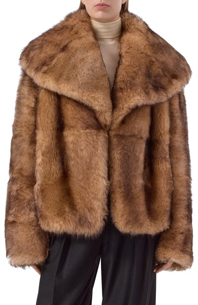 Шуба из овчины ELIE SAAB коричневого цвета по цене 1500000 руб., арт. J0157NF25/FR002, фото 3 Шуба из овчины ELIE SAAB, арт. J0157NF25/FR002, фото 3