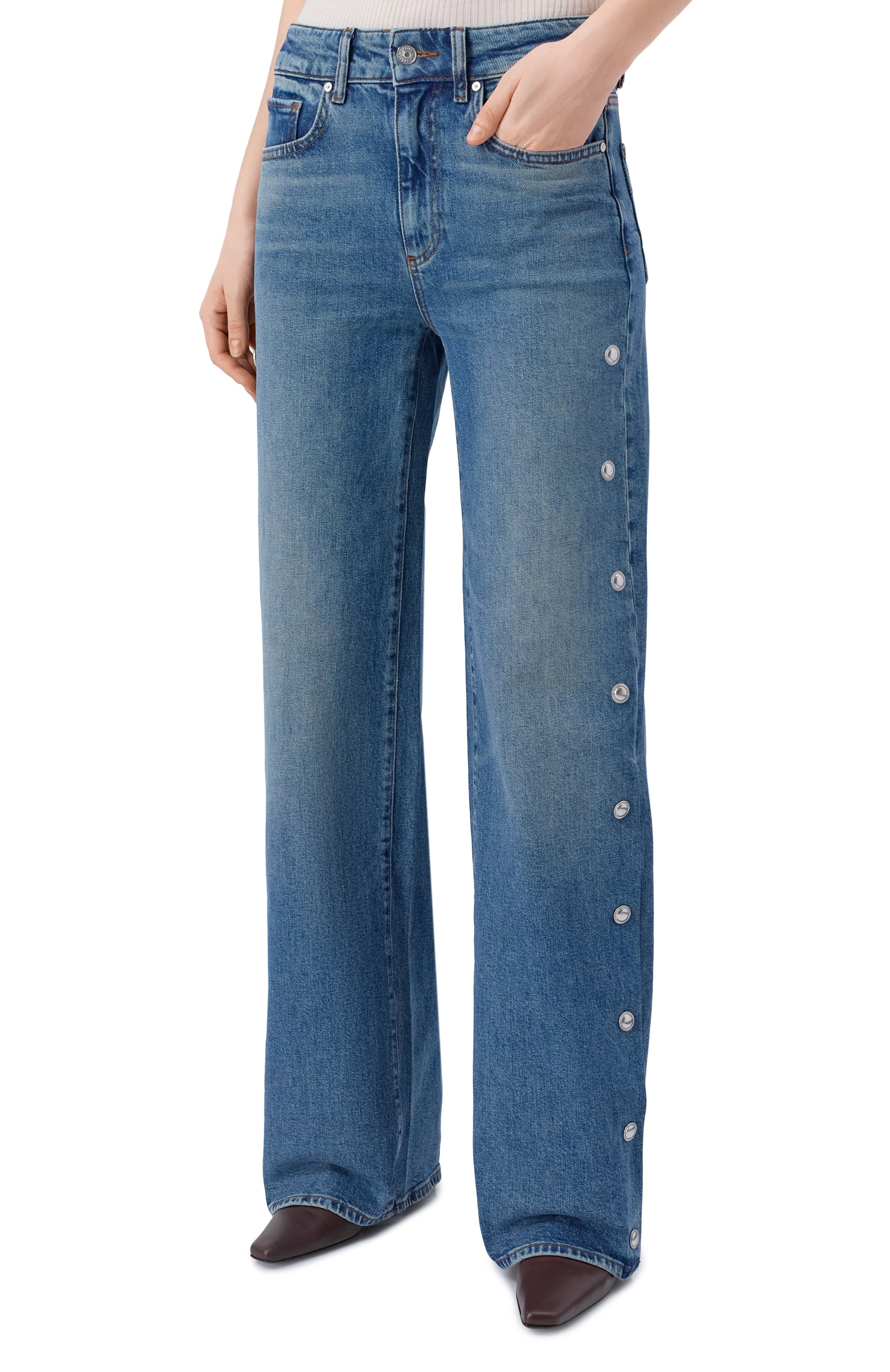 Джинсы sasha PAIGE синего цвета по цене 56400 руб., арт. 1K08635-C872, фото 3 Джинсы sasha PAIGE, арт. 1K08635-C872, фото 3