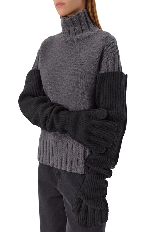 Шерстяные перчатки Marni GNMC0036A1/UFWH22 Чёрный  GNMC0036A1/UFWH22 Фото 2