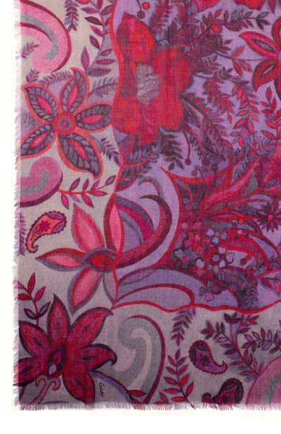 Шаль орнамент цветы из кашемира и шерсти GOURJI, арт. 91247455/554472114, фото 4