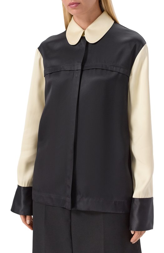 Рубашка из вискозы Jil Sander J02DL0256/J65334 Чёрно-белый  J02DL0256/J65334 Фото 3