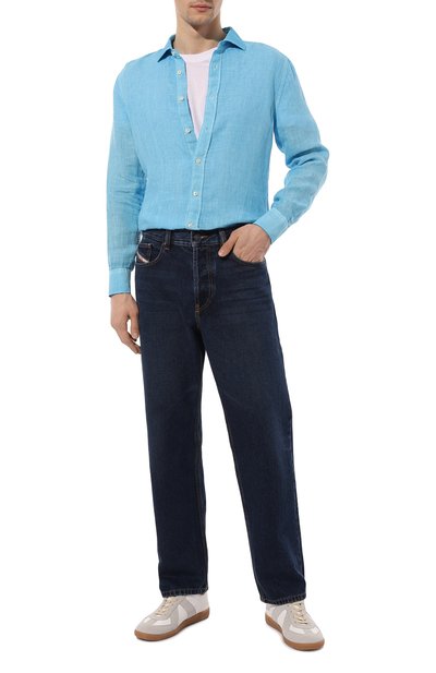 Льняная рубашка 120% LINO голубого цвета по цене 26350 руб., арт. Y0M1311/0000115/S00, фото 2 Льняная рубашка 120% LINO, арт. Y0M1311/0000115/S00, фото 2