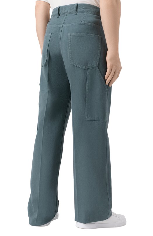 Хлопковые брюки Dries Van Noten 020934-2043-506 Голубой  020934-2043-506 Фото 4
