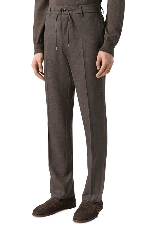 Брюки из шерсти и шелка Andrea Campagna SPIAGGIA20/LP184U Коричневый  SPIAGGIA20/LP184U Фото 3