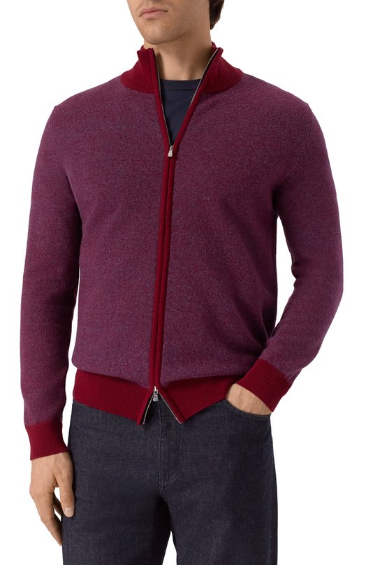 Кардиган из шерсти и кашемира Andrea Campagna M5625-9416 Бордовый  M5625-9416 Фото 3