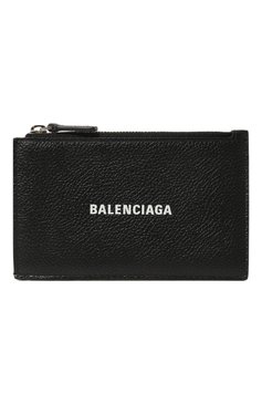 Мужской кожаный футляр для кредитных карт BALENCIAGA черного цвета, арт. 640535/1IZI3 | Фото 1 (Материал: Натуральная кожа; Материал сплава: Проставлено; Нос: Не проставлено)