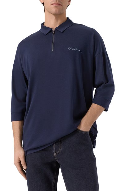 Поло из лиоцелла и хлопка GIORGIO ARMANI, арт. 3DSF53/SJCBZ, фото 3