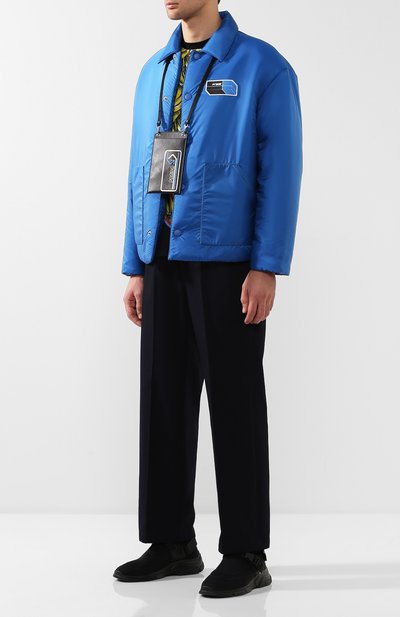 Текстильные кроссовки с застежкой фастекс PRADA, арт. 4D3359-3J1D-F0002, фото 2