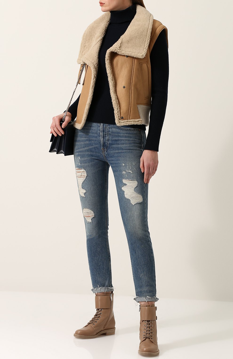 Приталенный жилет из овчины CHLOÉ, арт. CHC18SCV71205287, фото 2