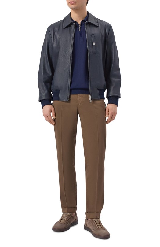 Кожаный бомбер Jacob Cohen JUE_H0103 080 D1390 RW Синий  JUE_H0103 080 D1390 RW Фото 2