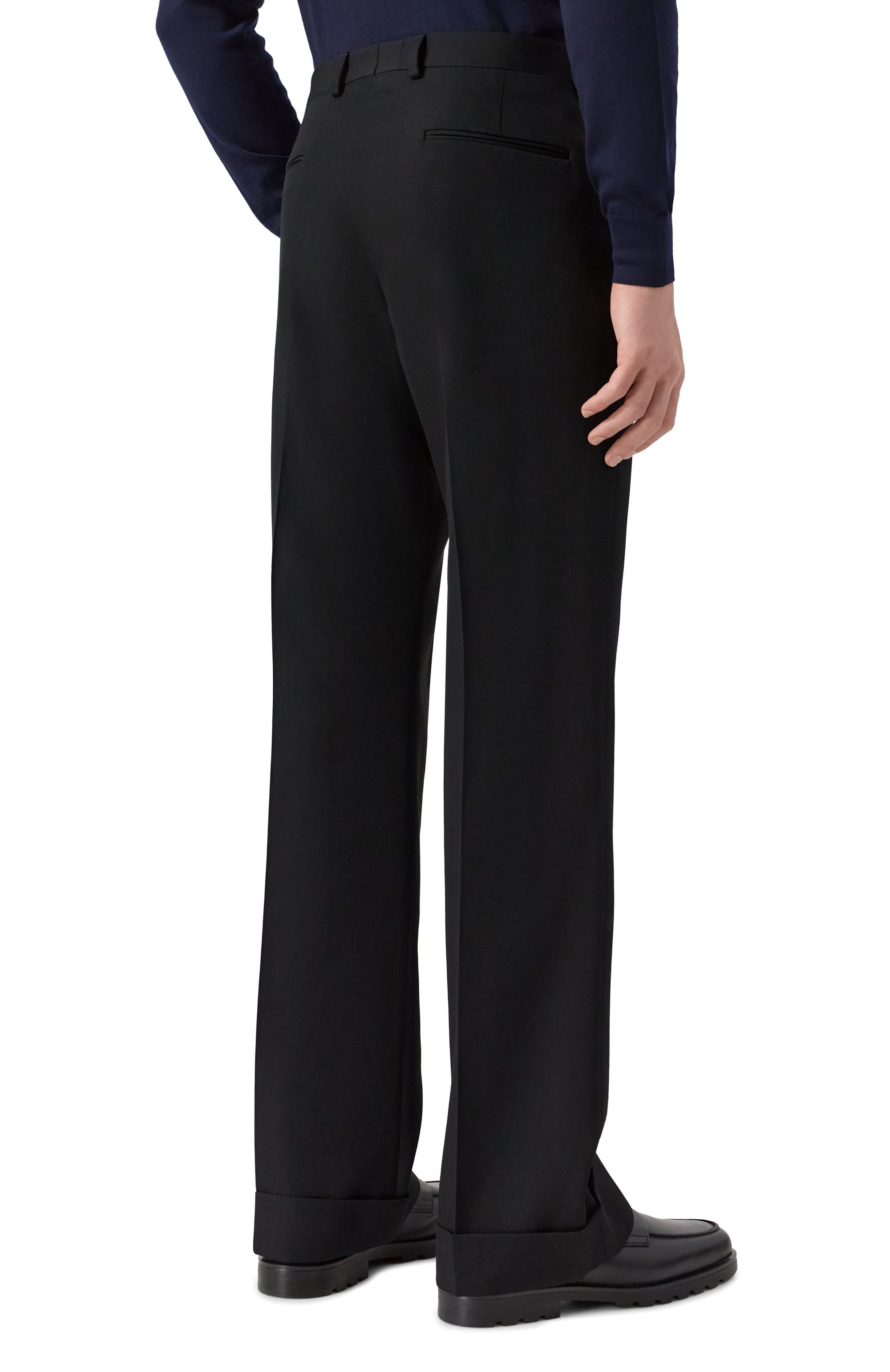 Шерстяные брюки VALENTINO черного цвета по цене 171500 руб., арт. 7V3RBM95/AK8, фото 4 Шерстяные брюки VALENTINO, арт. 7V3RBM95/AK8, фото 4