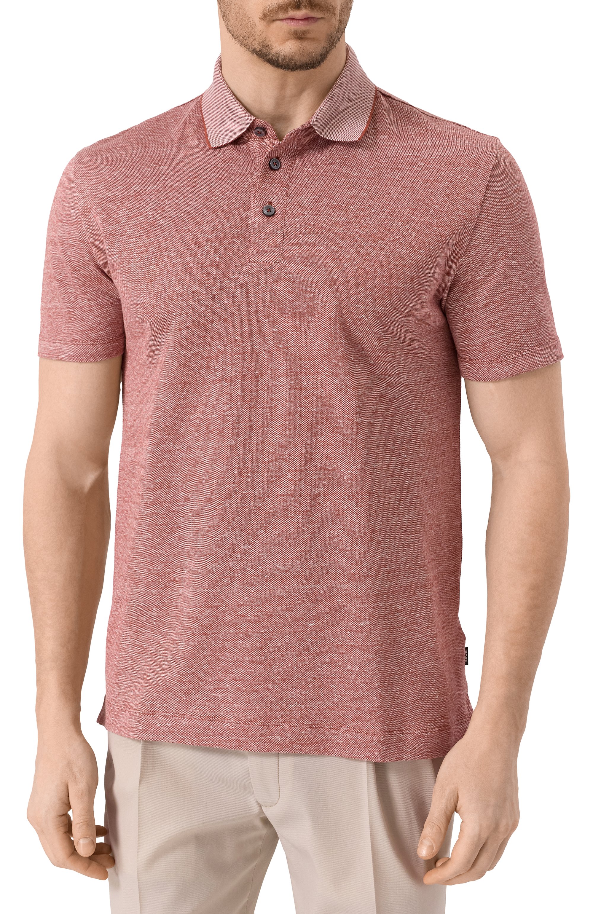 Поло из хлопка и льна BOSS, арт. 50537501, фото 3