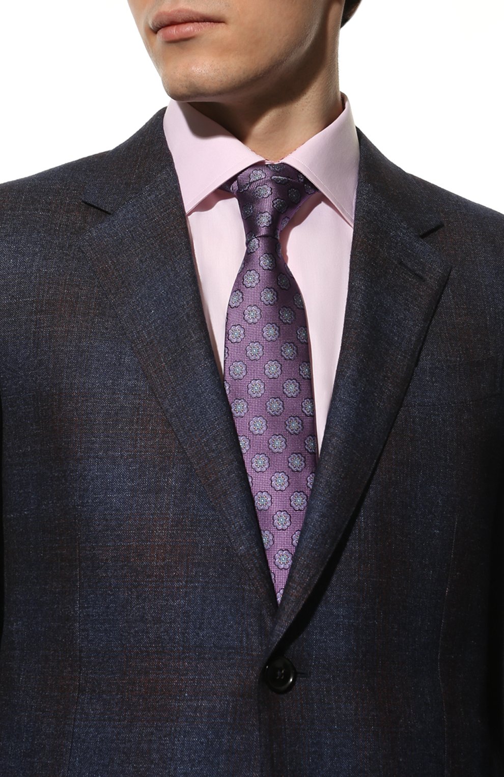 Шелковый галстук CANALI фиолетового цвета по цене 14650 руб., арт. 18/HJ03395, фото 2 Шелковый галстук CANALI, арт. 18/HJ03395, фото 2