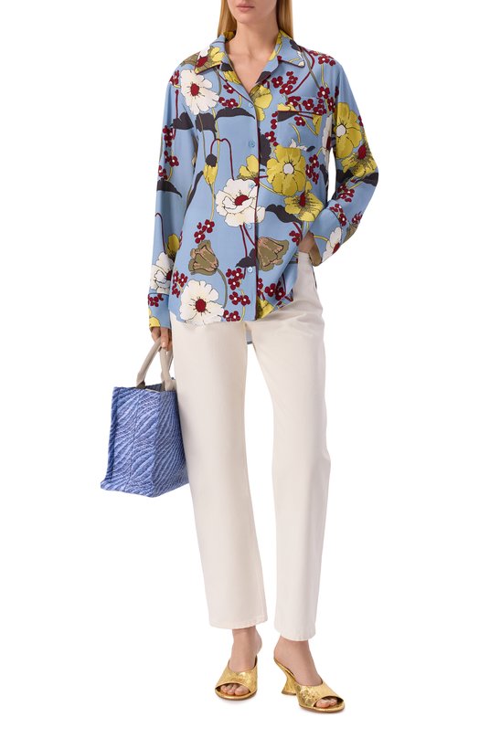 Блузка из вискозы Marni CAMA0478QI/UTVA65 Голубой  CAMA0478QI/UTVA65 Фото 2