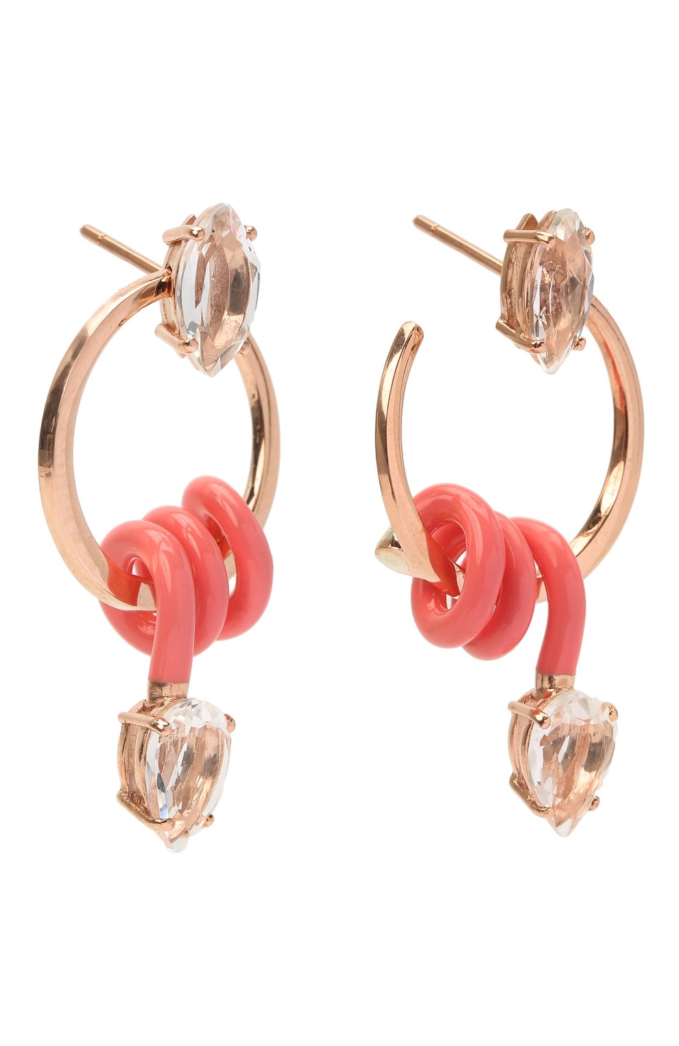 Серьги BEA BONGIASCA розового цвета по цене 89950 руб., арт. VE211RGS-SPM0/M, фото 3 Серьги BEA BONGIASCA, арт. VE211RGS-SPM0/M, фото 3