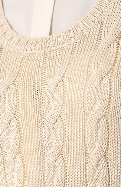 Шелковый топ фактурной вязки без рукавов RALPH LAUREN, арт. 290703704, фото 5