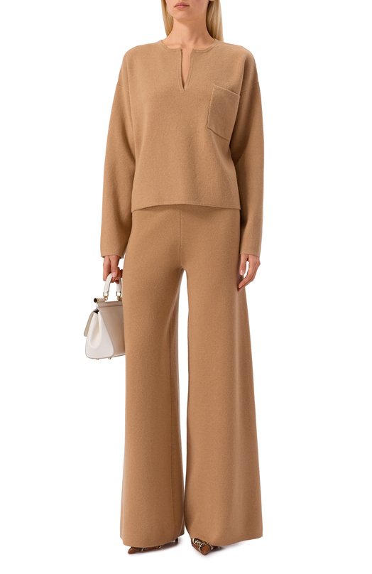 Пуловер из шерсти и кашемира Max Mara ZIBELL0 Бежевый  ZIBELL0 Фото 2