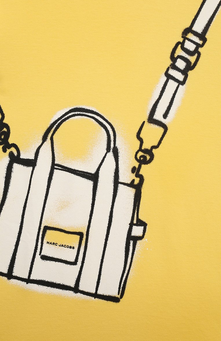 Детское хлопковое платье MARC JACOBS (THE) желтого цвета, арт. W60072/6A-12A | Фото 3 (Рукава: Короткие; Материал внешний: Хлопок; Девочки Кросс-КТ: Платье-одежда; Случай: Повседневный; Ростовка одежда: 7 лет | 122 см, 12 лет | 152 см, 5 лет | 110 см, 9 лет | 134 см)