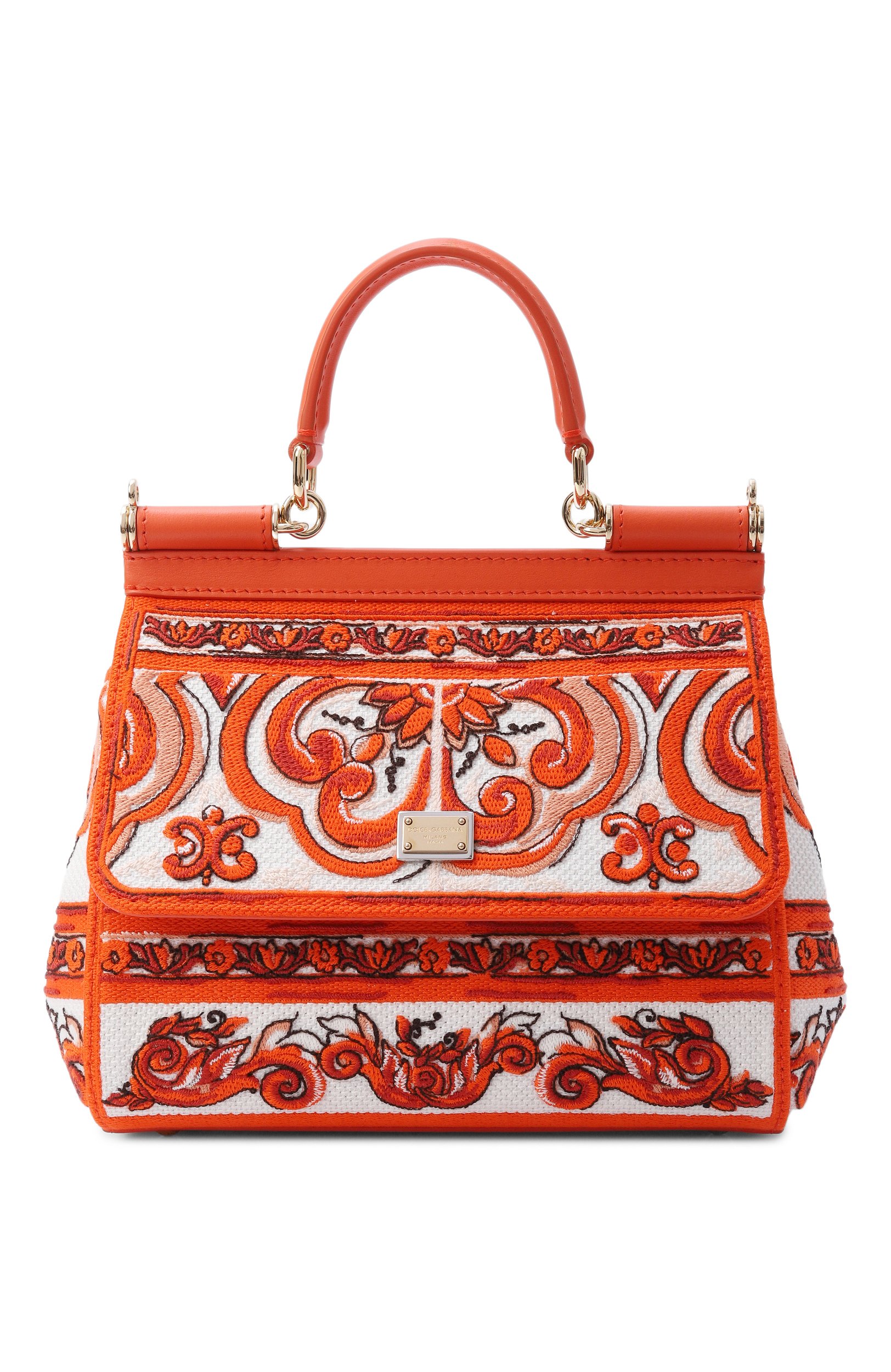 Сумка sicily medium DOLCE & GABBANA оранжевого цвета по цене 299500 руб., арт. BB6003/BW050, фото 1 Сумка sicily medium DOLCE & GABBANA, арт. BB6003/BW050, фото 1