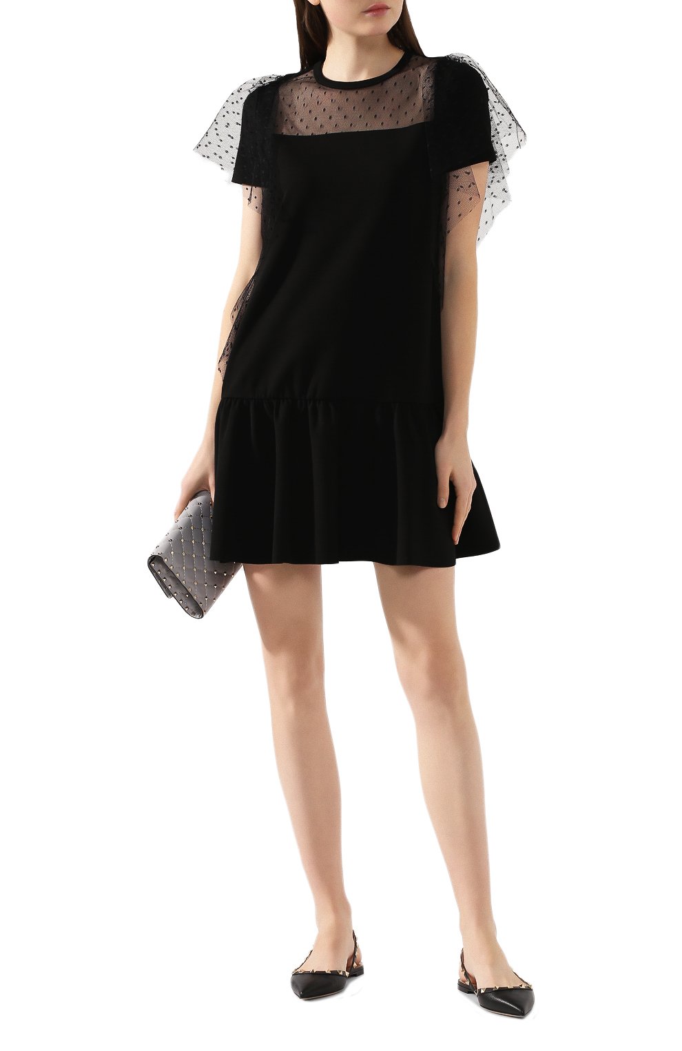 Платье из вискозы REDVALENTINO черного цвета по цене 46050 руб., арт. TR3MJ03P/4UG, фото 2 Платье из вискозы REDVALENTINO, арт. TR3MJ03P/4UG, фото 2