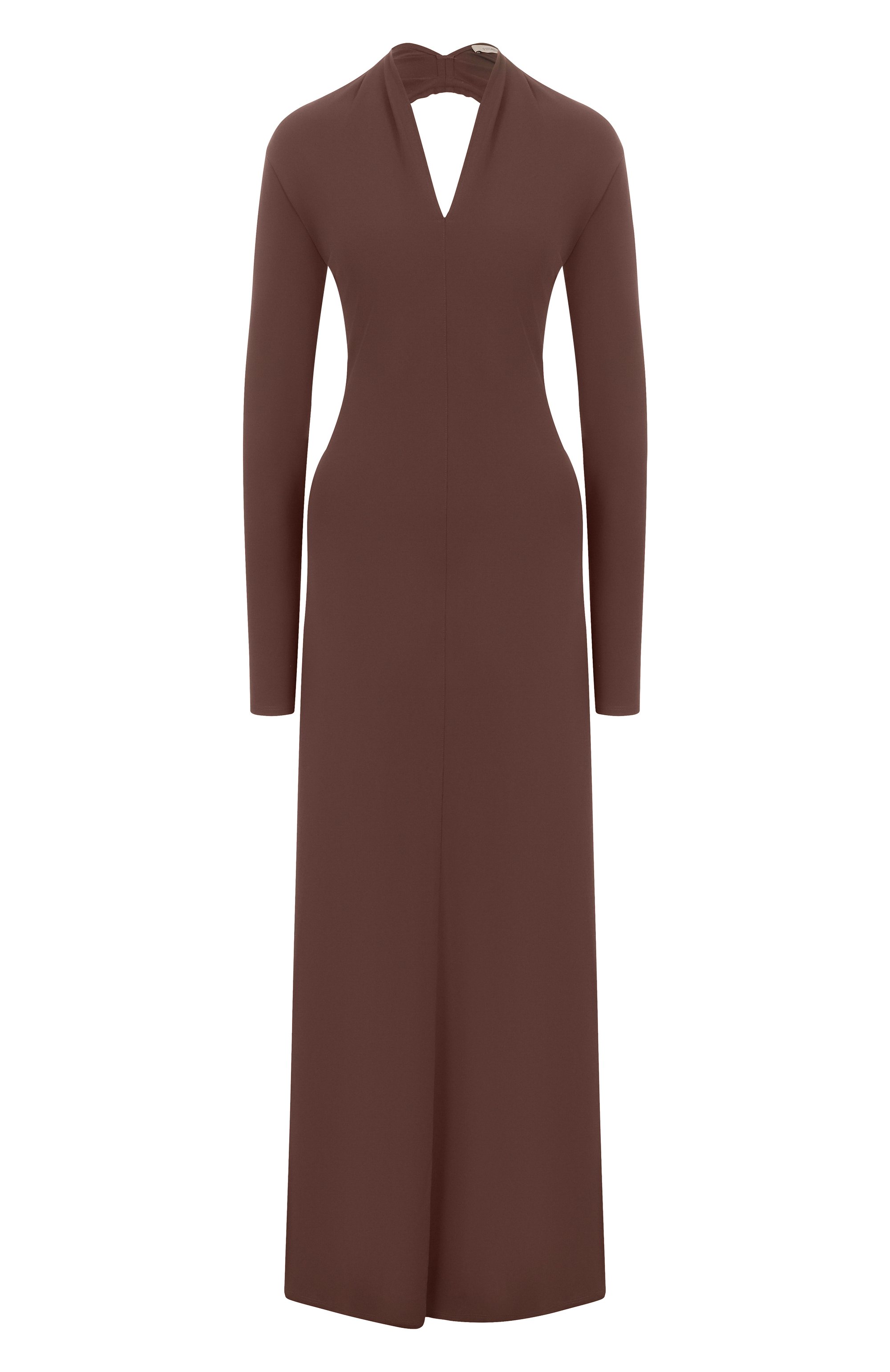 Платье из вискозы 12 STOREEZ коричневого цвета по цене 24000 руб., арт. 130074, фото 1 Платье из вискозы 12 STOREEZ, арт. 130074, фото 1