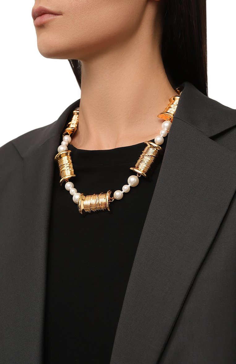 Женское колье MOSCHINO золотого цвета, арт. 71 A9146 8456 | Фото 2 (Нос: Не проставлено; Региональные ограничения белый список (Axapta Mercury): Не проставлено; Материал: Металл)