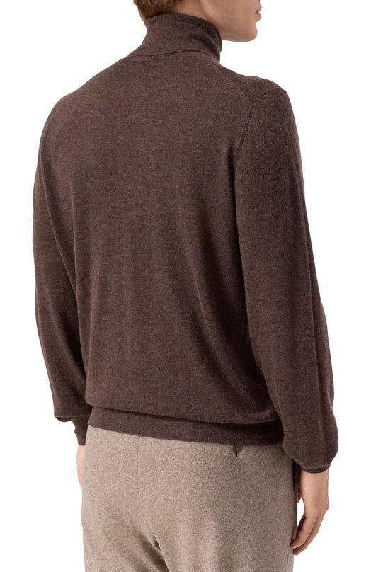 Водолазка из кашемира и шелка Brunello Cucinelli M2300103 Коричневый  M2300103 Фото 4