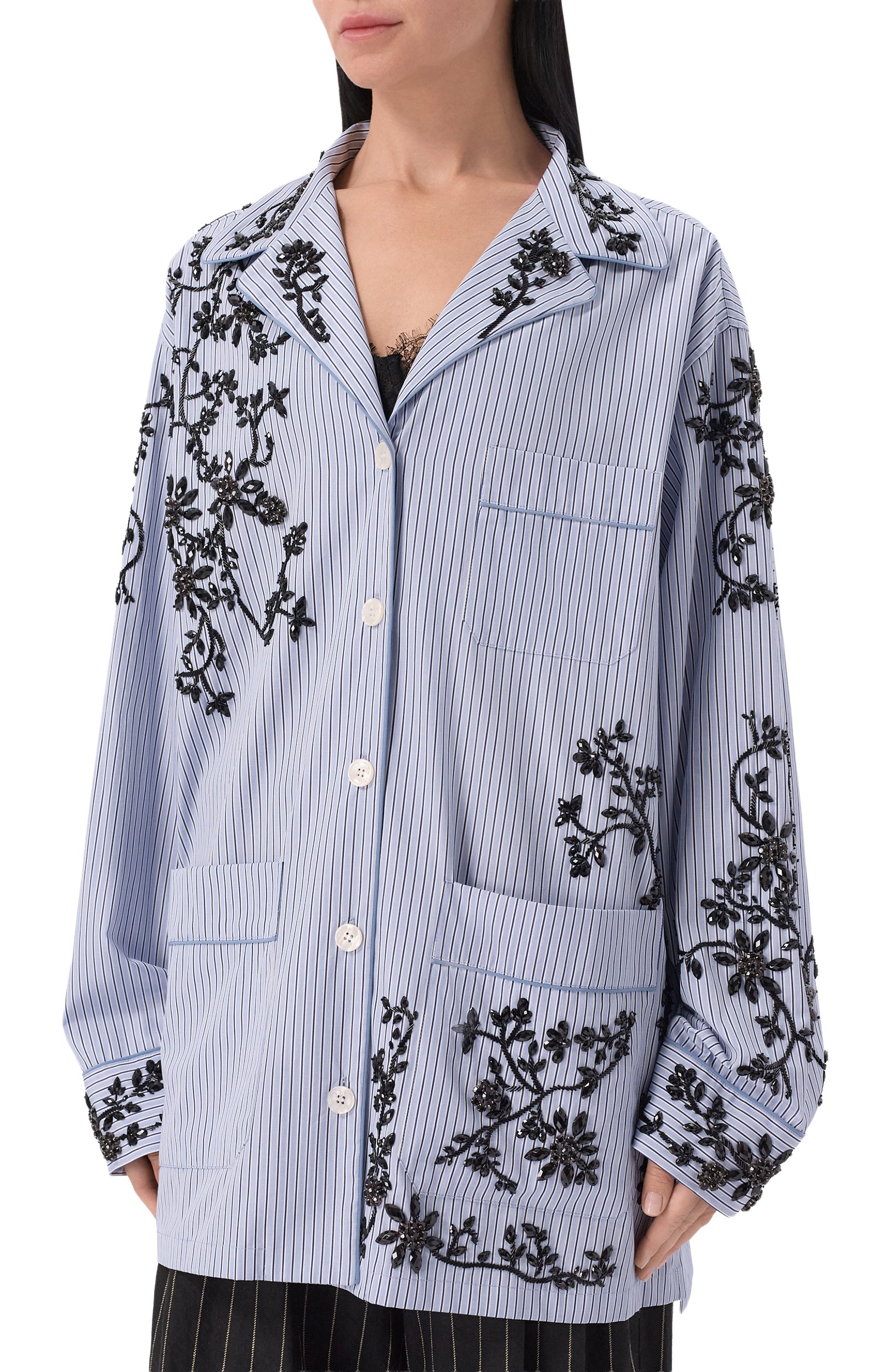 Рубашка из хлопка и шелка DOLCE & GABBANA, арт. F5U42Z/GDDRZ, фото 3