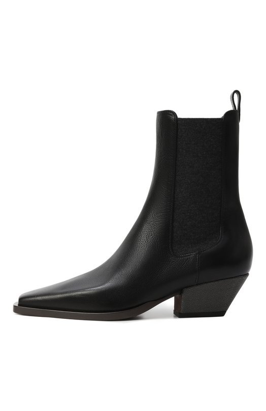 Кожаные ботильоны Brunello Cucinelli MZ0RC3050P Чёрный  MZ0RC3050P Фото 4