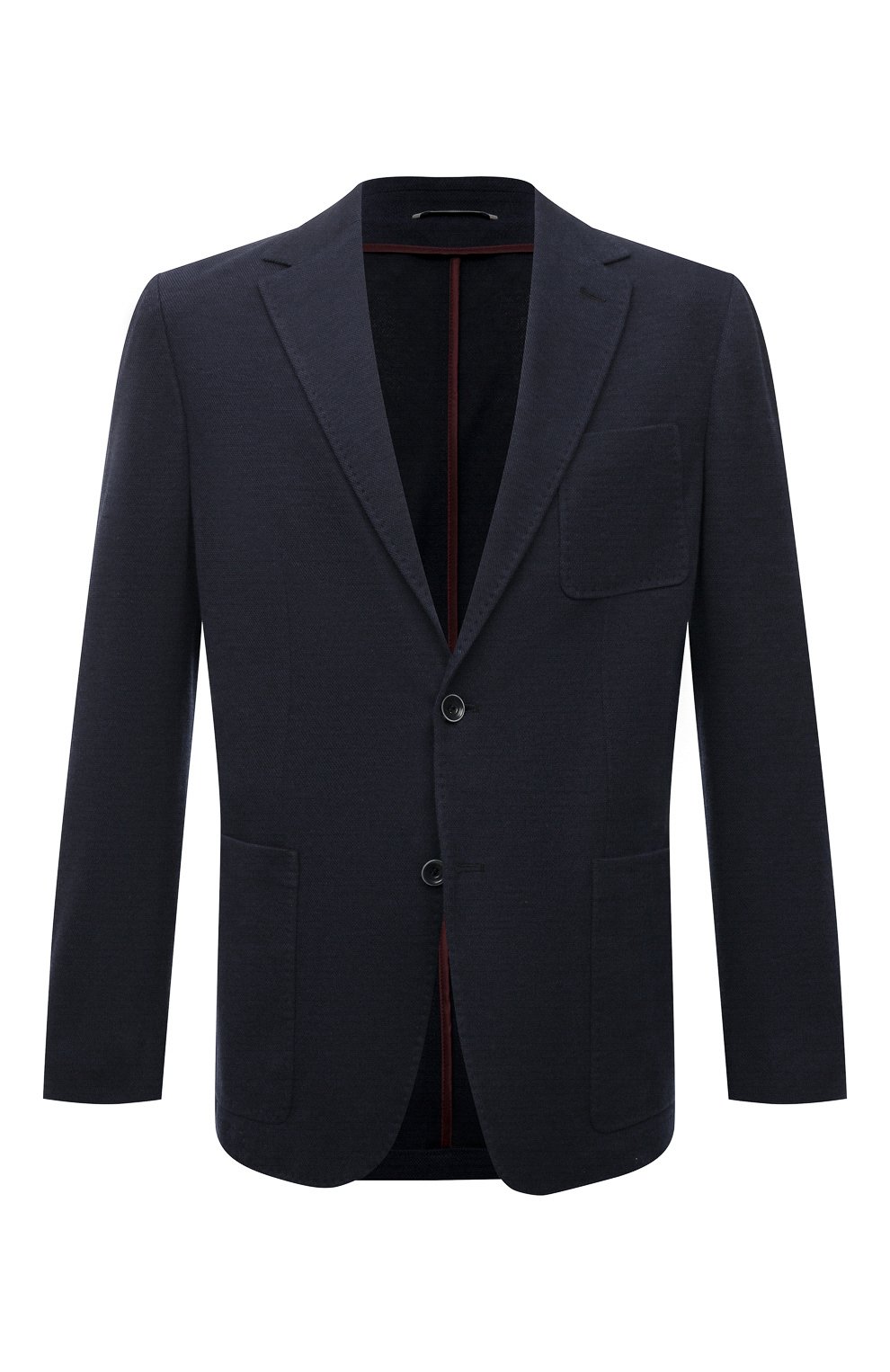 Хлопковый пиджак CANALI темно-синего цвета по цене 99450 руб., арт. J0147/JJ01974, фото 1 Хлопковый пиджак CANALI, арт. J0147/JJ01974, фото 1