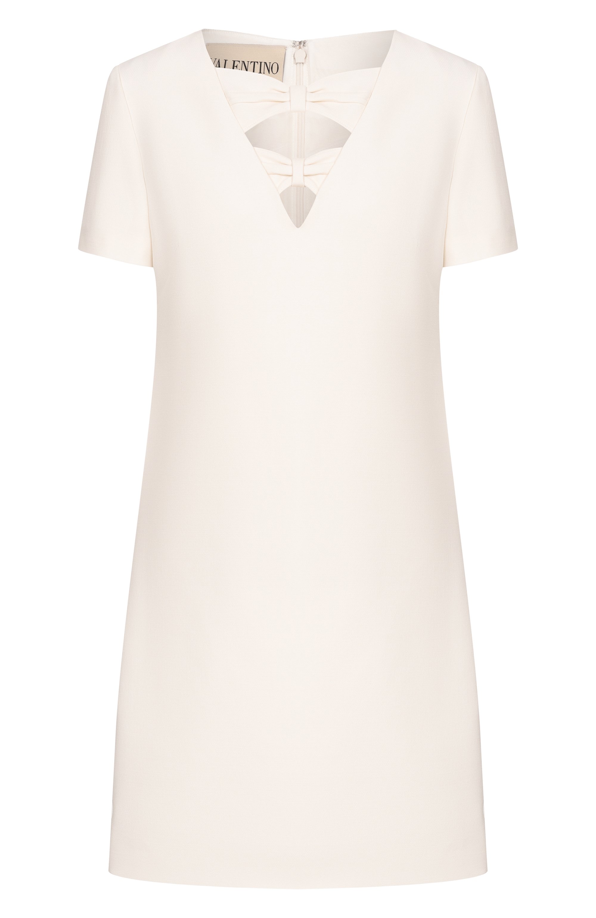 Платье из шерсти и шелка VALENTINO белого цвета по цене 371500 руб., арт. 8B3VAHT5/1CF, фото 1 Платье из шерсти и шелка VALENTINO, арт. 8B3VAHT5/1CF, фото 1