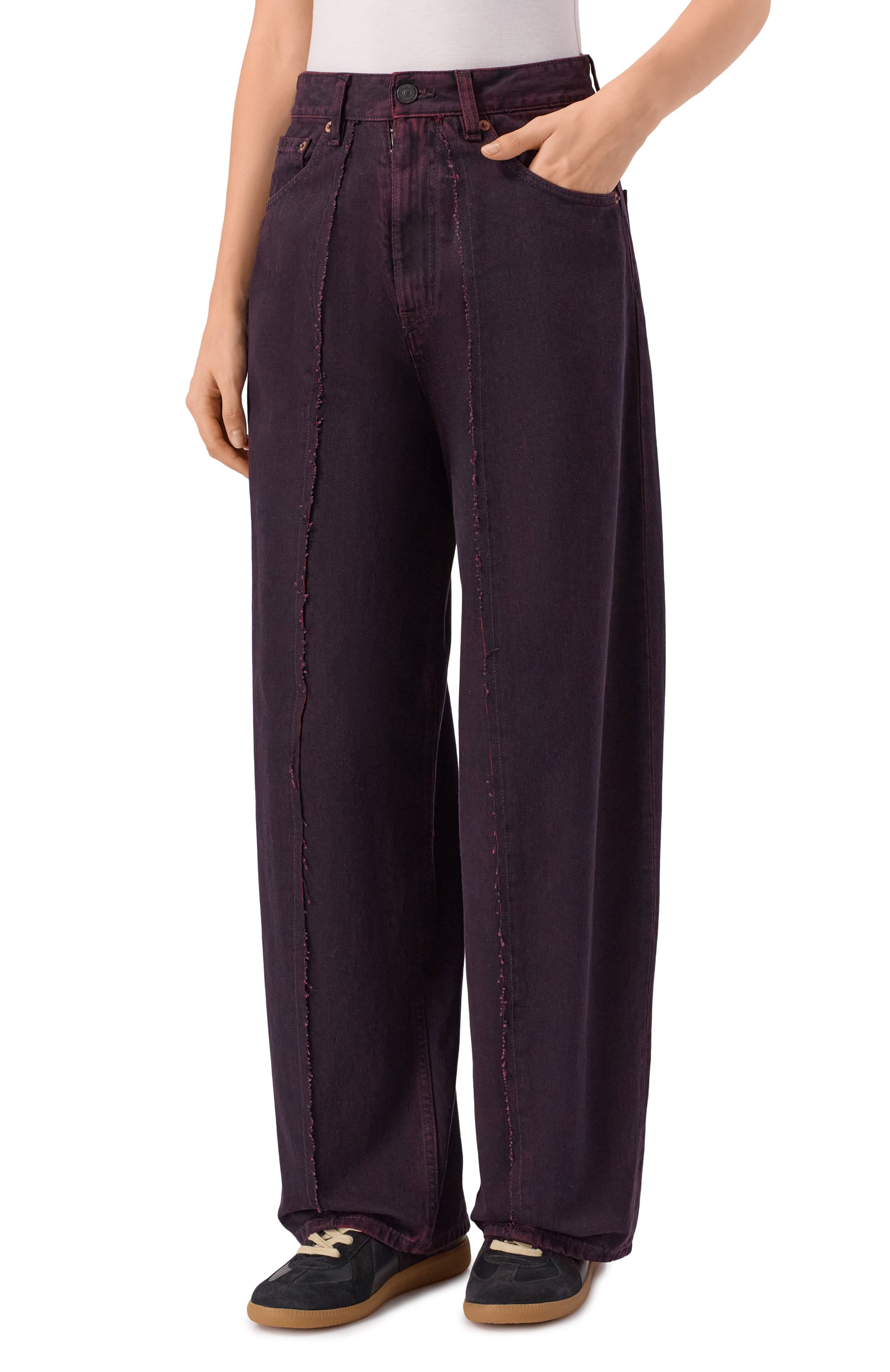 Джинсы MM6 бордового цвета по цене 74750 руб., арт. S52LA0264/M30032, фото 3 Джинсы MM6, арт. S52LA0264/M30032, фото 3