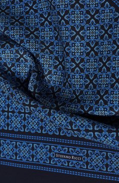 Мужской комплект из галстука и платка STEFANO RICCI синего цвета, арт. DH/49101 | Фото 6 (Материал: Текстиль, Шелк; Материал сплава: Проставлено; Нос: Не проставлено)