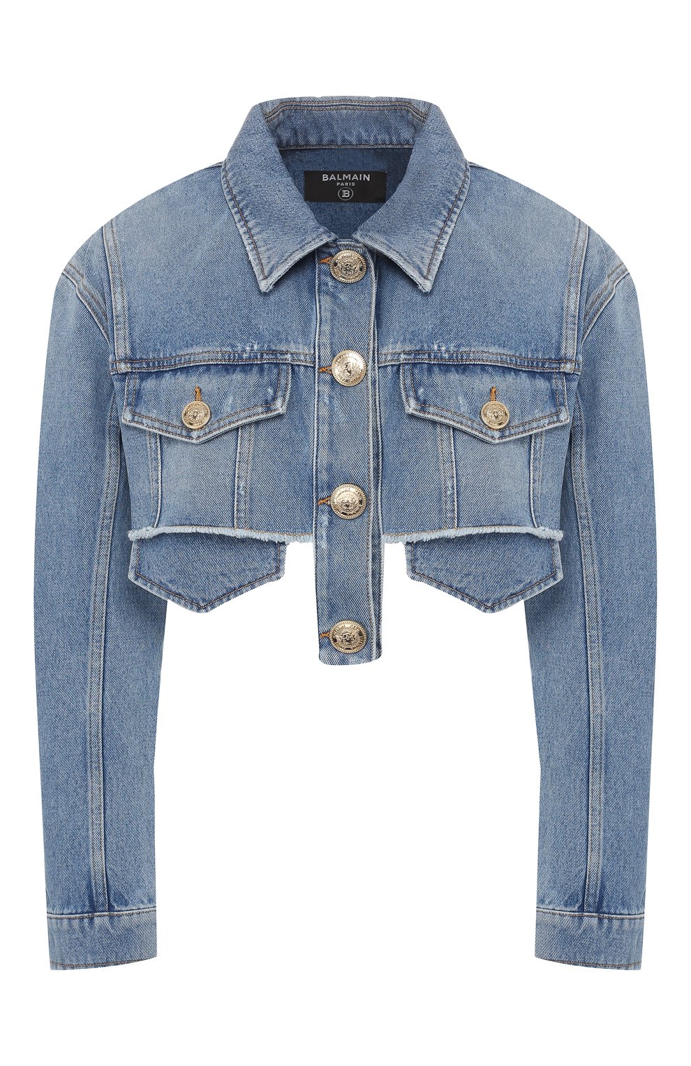 Джинсовая куртка BALMAIN голубого цвета по цене 118500 руб., арт. TF18122/D006, фото 1 Джинсовая куртка BALMAIN, арт. TF18122/D006, фото 1